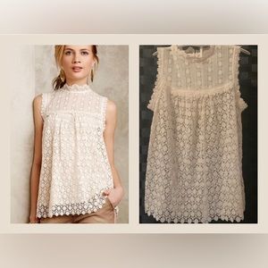 Anthropologie Cream Lace Blouse